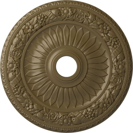 Ekena Millwork Bellona Ceiling Medallion (Canopies up to 3 5/8"), 23 5/8"OD x 3 5/8"ID x 1 1/8"P, Mississippi Mud CM23BEMMF